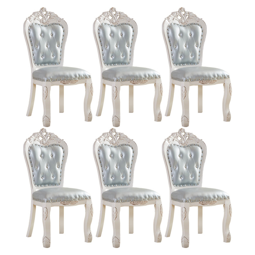Upholstered European Style Restaurant Side Chair Open White Dining Chair