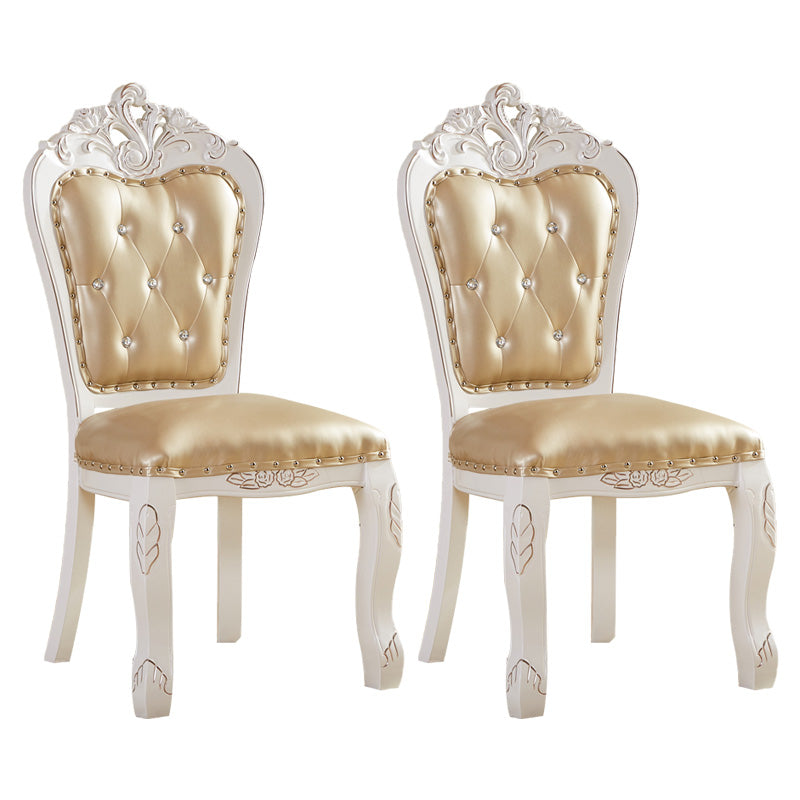 Upholstered European Style Restaurant Side Chair Open White Dining Chair