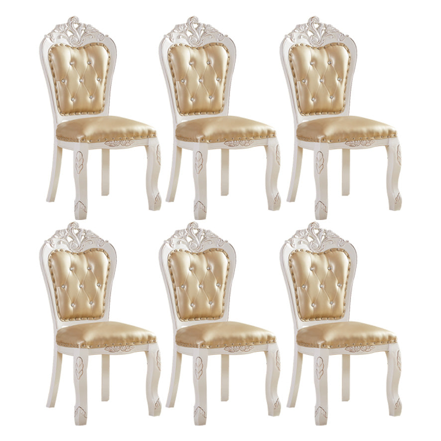Upholstered European Style Restaurant Side Chair Open White Dining Chair