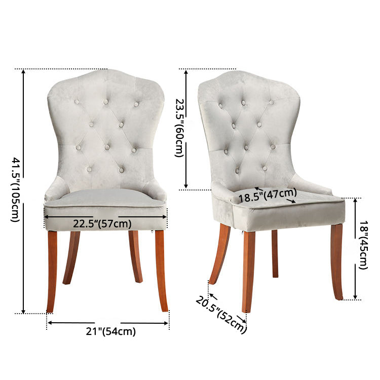 Nordic Style Solid Wood Dining Room Chair Upholstered Armless Chair for Home Use