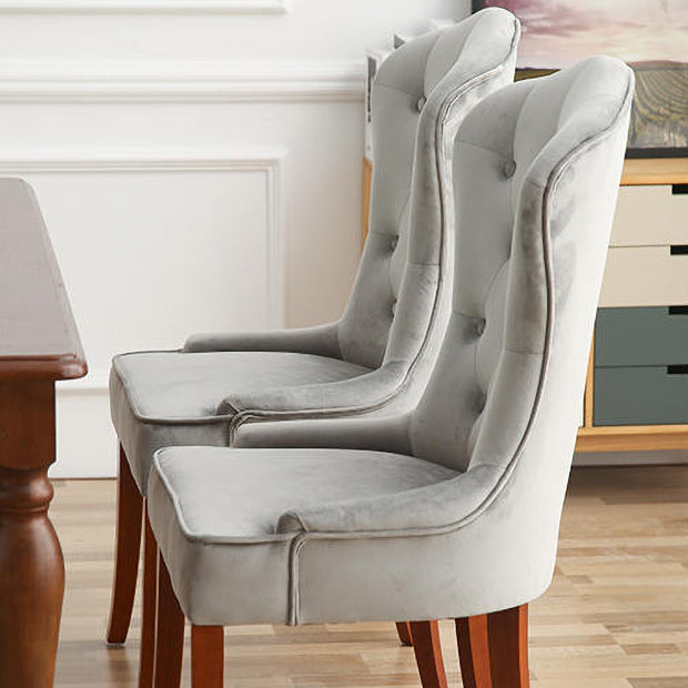 Nordic Style Solid Wood Dining Room Chair Upholstered Armless Chair for Home Use