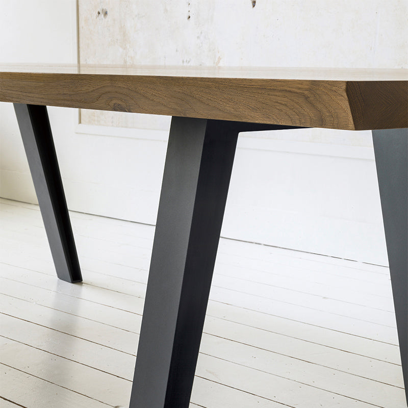 Solid Wood Brown Tone Dining Table Industrial Style 4 Legs Table for Dining Room