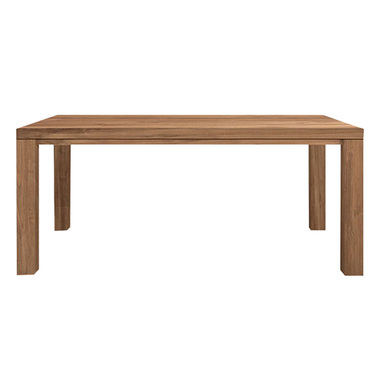 Modern Solid Wood Khaki Dining Table Rectangle Kitchen Dining Table with 4 Legs Base