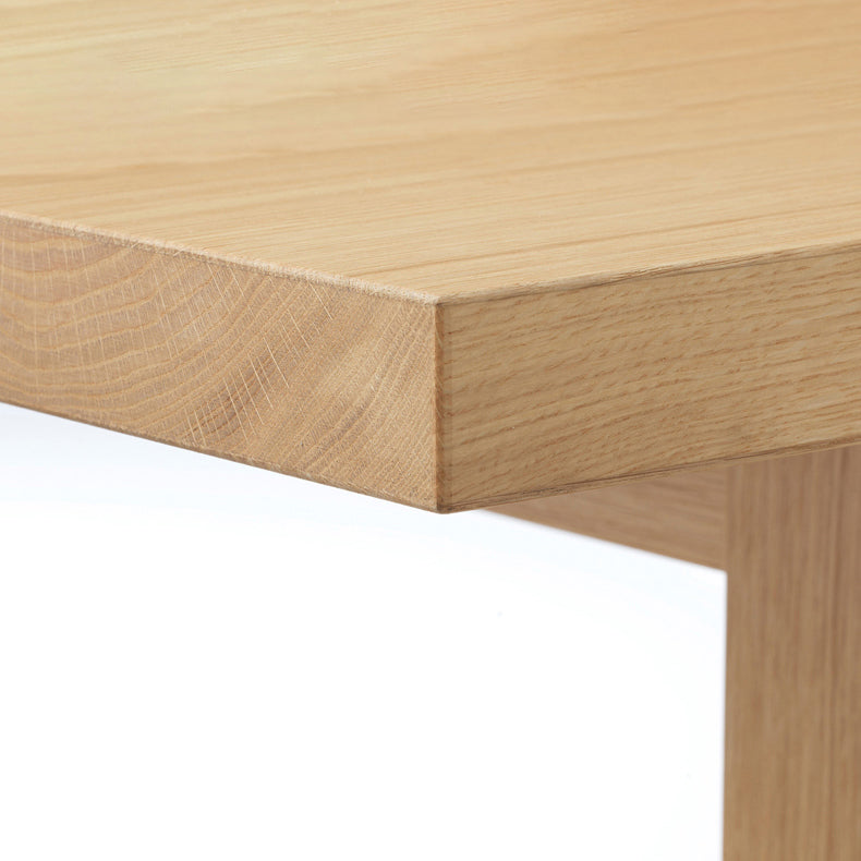 Simple Solid Wood Rectangle Shape Dining Table Khaki Standard Dining Table with Trestle Base