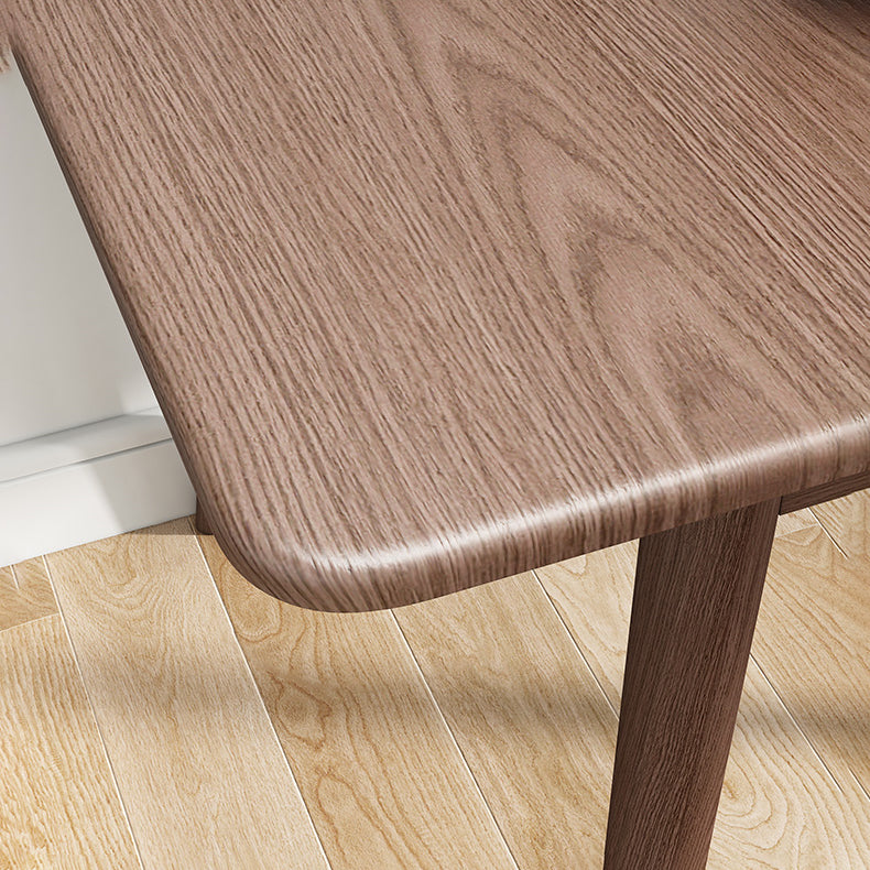 Rubberwood Rectangle Dining Table Extendable Table with Wooden Base and Legs