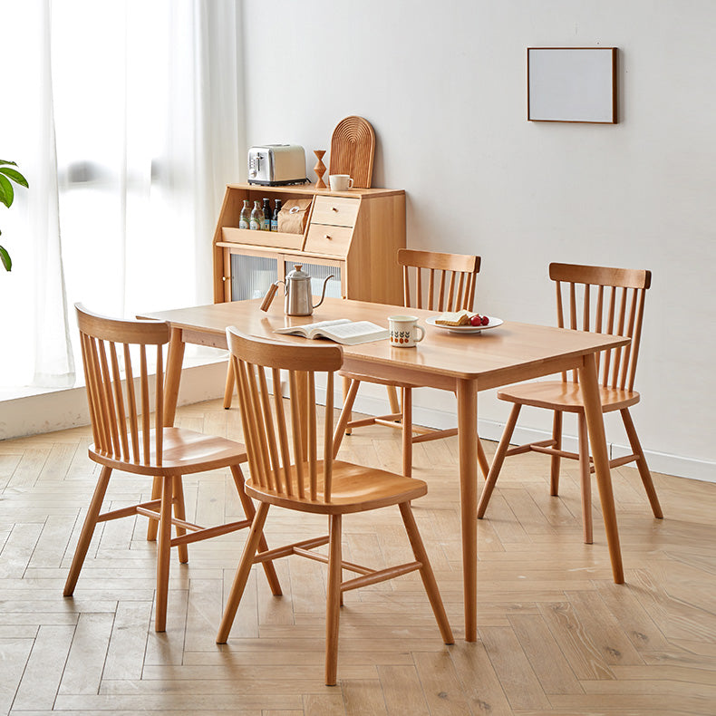 Moderne massive Holzküche Esstisch Standard Rechteck Form Esstisch mit 4 Beinen Basis