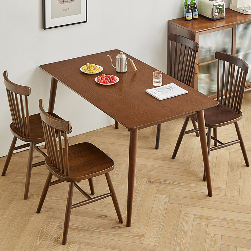 Moderne massive Holzküche Esstisch Standard Rechteck Form Esstisch mit 4 Beinen Basis