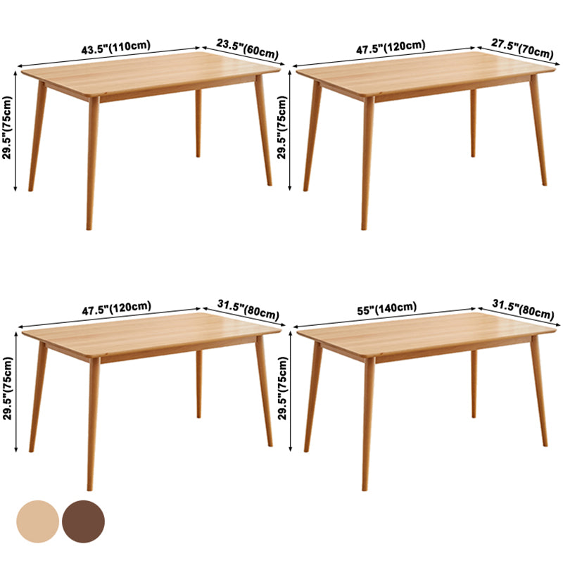 Moderne massive Holzküche Esstisch Standard Rechteck Form Esstisch mit 4 Beinen Basis