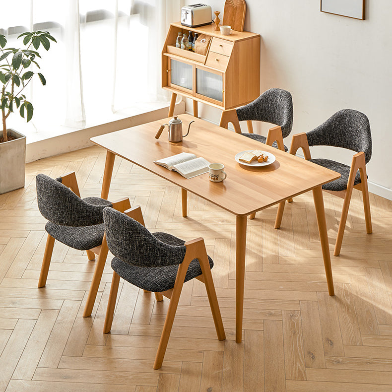Moderne massive Holzküche Esstisch Standard Rechteck Form Esstisch mit 4 Beinen Basis