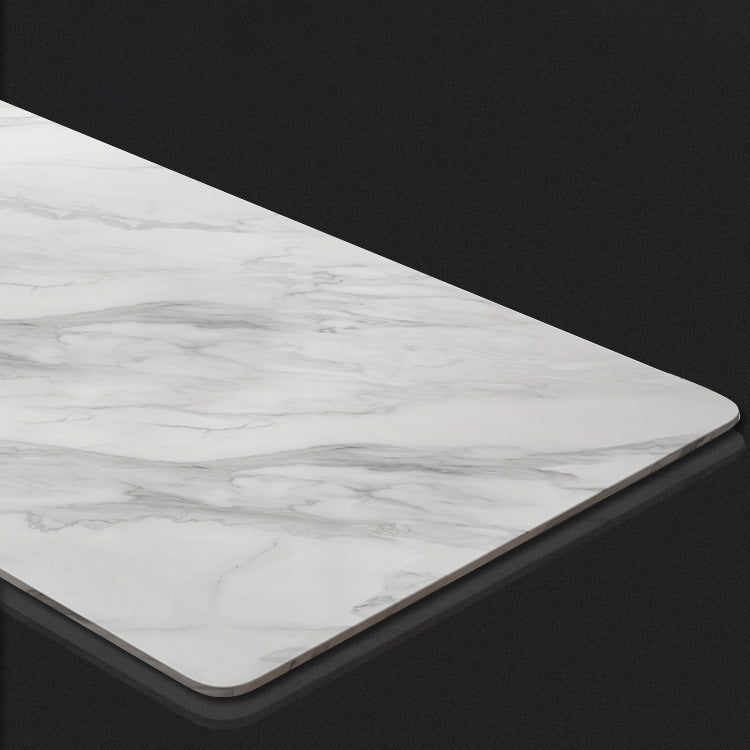 Mesa de estilo simplicidad rectángulo de piedra sinterizada mesa de comedor de base de pedestal doble para el hogar