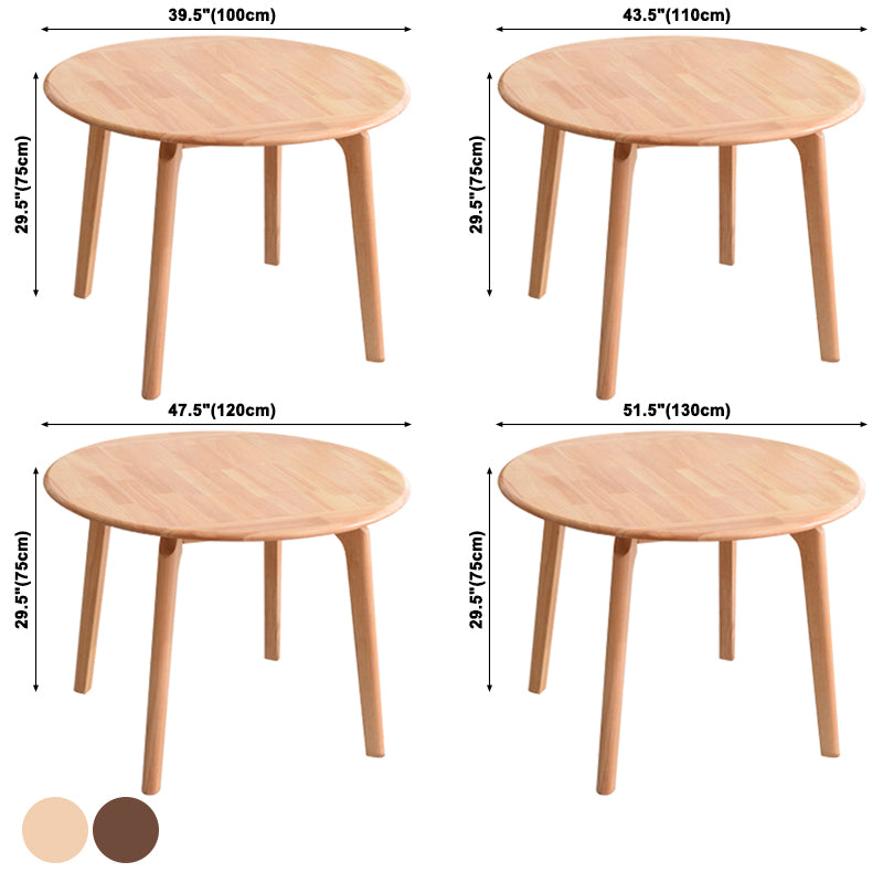Modern Rubberwood Wood Table 4 Legs Round Home Kitchen Dinner Furniture