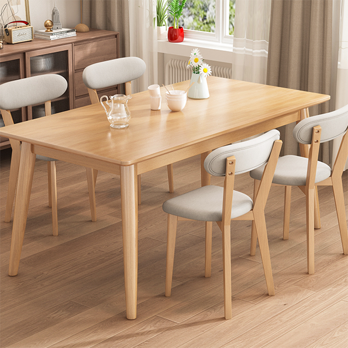 Minimalistische Küche Massivholz Esstisch Rechteck Standard Esstisch mit 4 Beinbasis