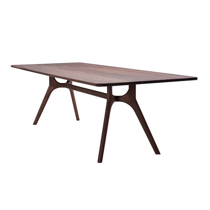 Rectangle 4 Legs Casual Dining Table Wood Color Fixed Table of Pinewood Solid Wood