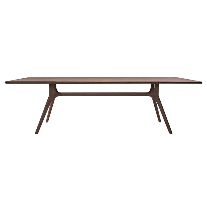 Rectangle 4 Legs Casual Dining Table Wood Color Fixed Table of Pinewood Solid Wood