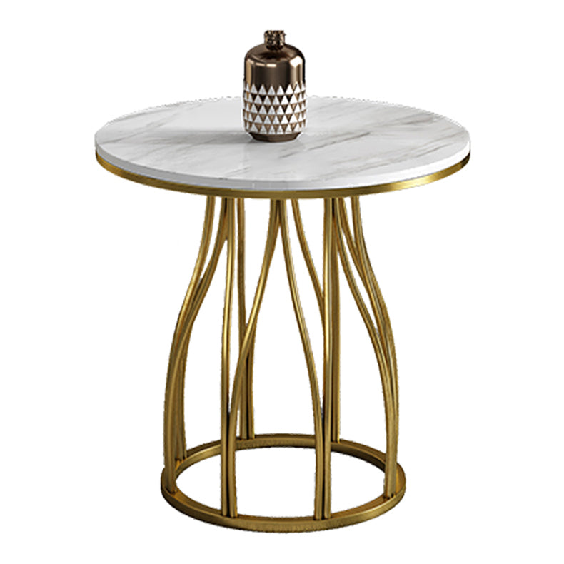 Sintered Stone White Dining Table Glam Style Pedestal Table for Dining Room