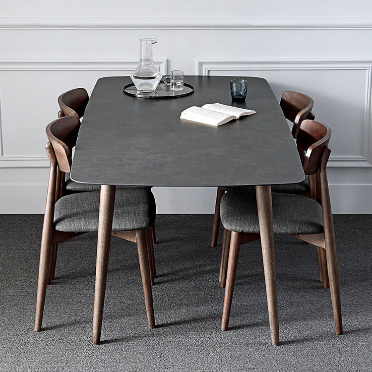 Stile contemporaneo Home Sinterizzato Sinterizzato Tavolo da pranzo Tavolo a forma di rettangolo con 4 gambe Base