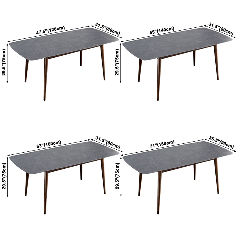 Stile contemporaneo Home Sinterizzato Sinterizzato Tavolo da pranzo Tavolo a forma di rettangolo con 4 gambe Base