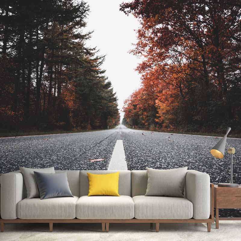 Mildew Resistant Road Wall Mural Wallpaper for Guest Room Decoration