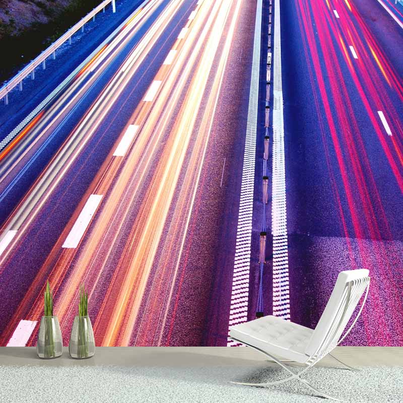 Mildew Resistant Road Wall Mural Wallpaper for Guest Room Decoration