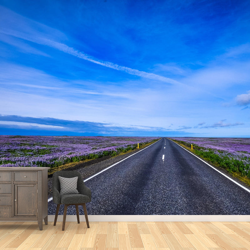 Mildew Resistant Road Wall Mural Wallpaper for Guest Room Decoration