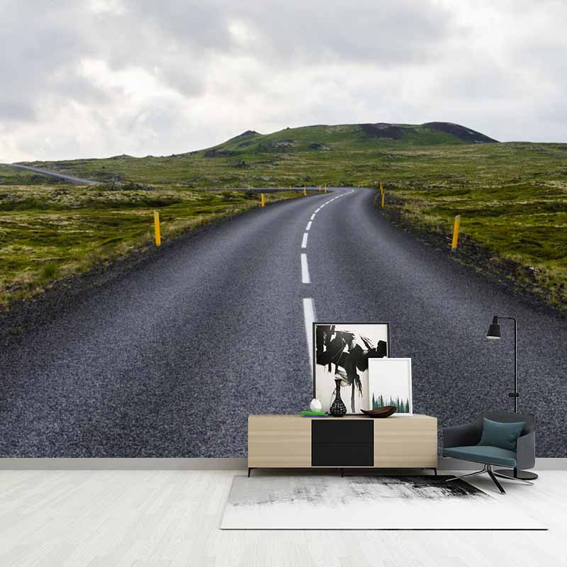 Mildew Resistant Road Wall Mural Wallpaper for Guest Room Decoration