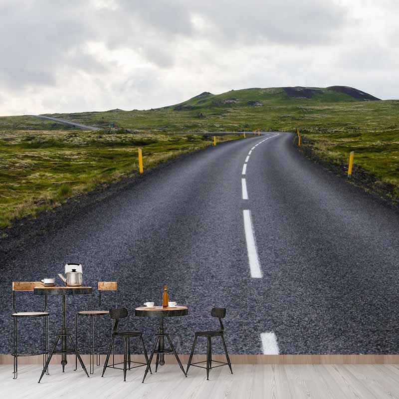 Mildew Resistant Road Wall Mural Wallpaper for Guest Room Decoration