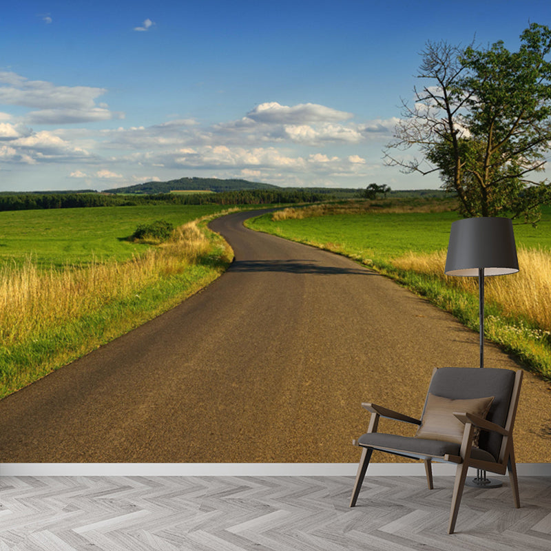 Road Wall Mural Wallpaper Mildew Resistant for Guest Room Decoration