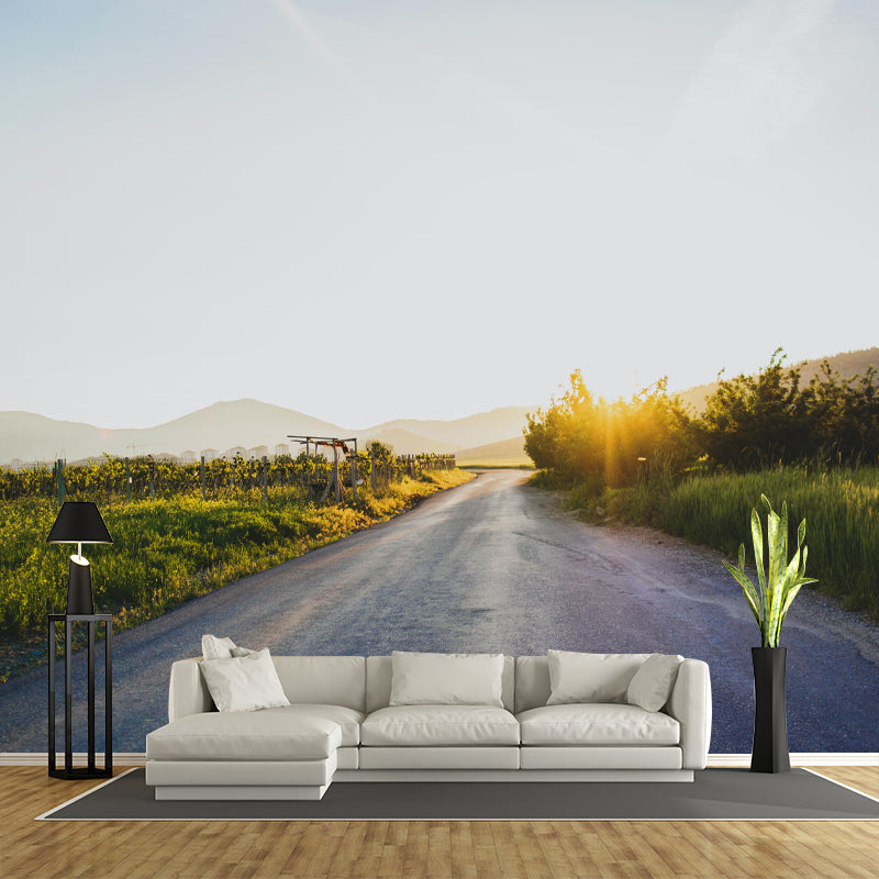 Customized Road Wall Mural Environment Friendly Wallpaper for Garage Decoration