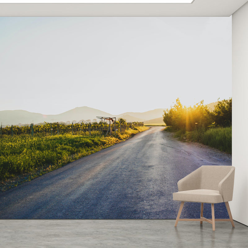 Customized Road Wall Mural Environment Friendly Wallpaper for Garage Decoration