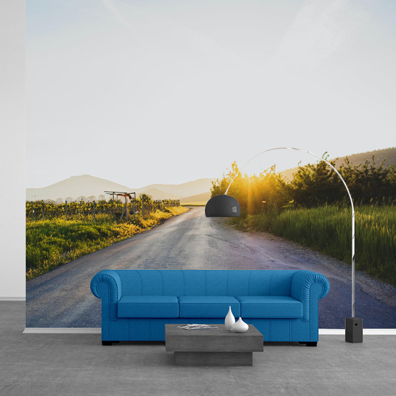 Customized Road Wall Mural Environment Friendly Wallpaper for Garage Decoration