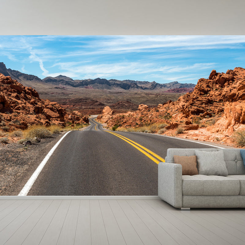 Customized Road Wall Mural Environment Friendly Wallpaper for Garage Decoration