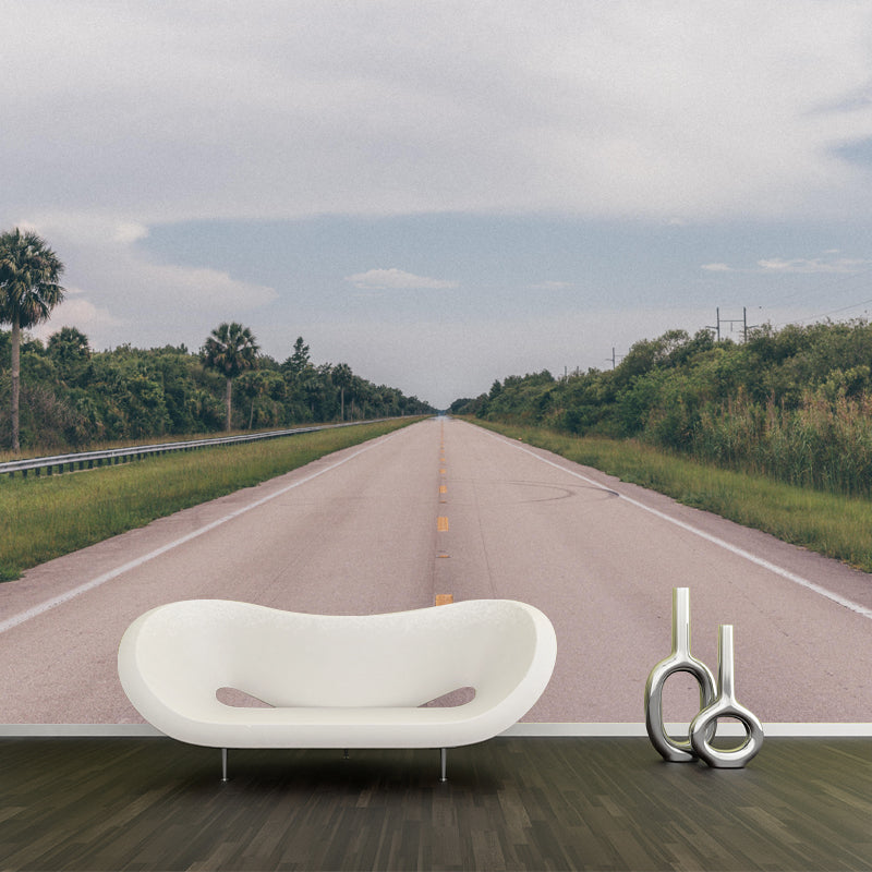 Customized Road Mural Environment Friendly Wallpaper for Guest Room Decoration