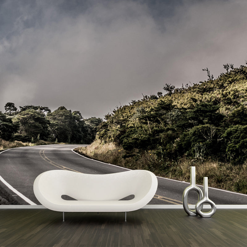 Customized Road Wall Mural Environment Friendly Wallpaper for Guest Room Decoration