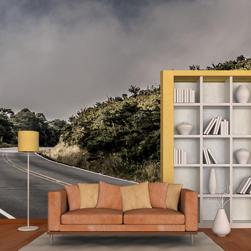 Customized Road Wall Mural Environment Friendly Wallpaper for Guest Room Decoration