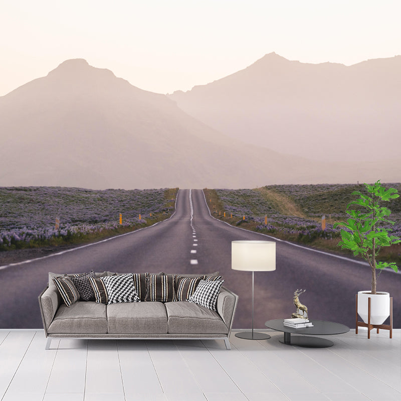 Customized Road Wall Mural Environment Friendly Wallpaper for Guest Room Decoration