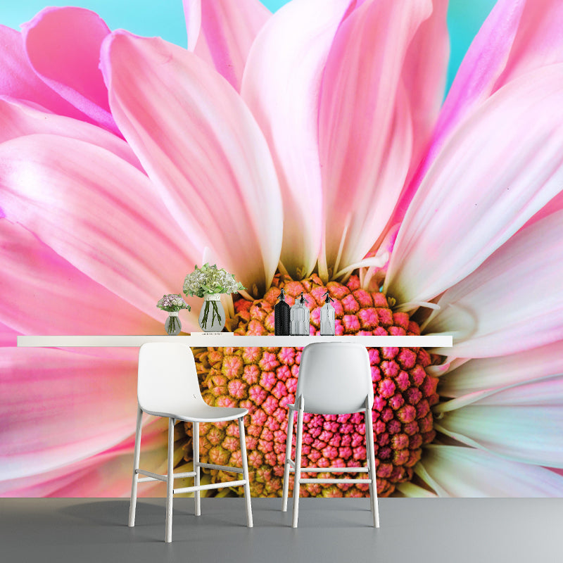 Customized Close Up Daisy Mural Environment Friendly Wallpaper for Guest Room