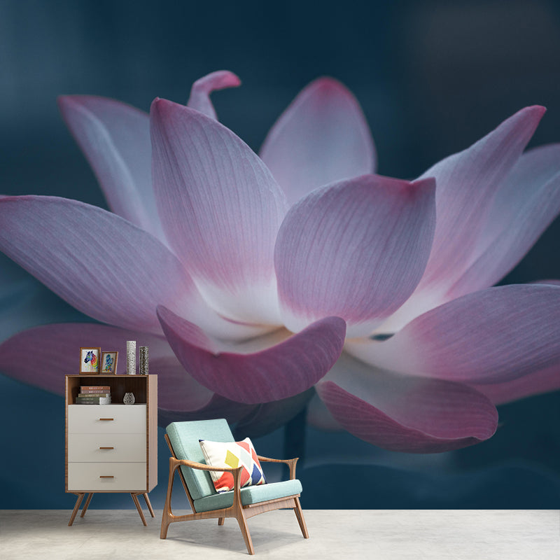 Horizontal Photography Lotus Wall Mural for Living Room Girls Women Bedroom