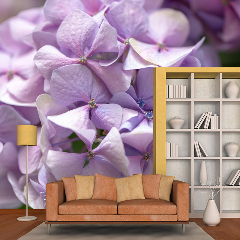 Horizontal Photography Hydrangea Wall Mural for Living Room Girls Women Bedroom