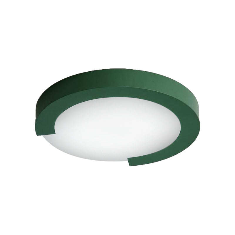 16"/20" Round Flush Mount Ceiling Lights Macaron Acrylic Metal Arc Flush Mount in Black/White/Pink