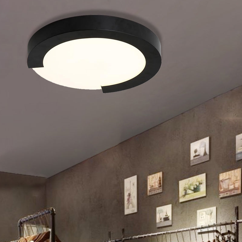 16"/20" Round Flush Mount Ceiling Lights Macaron Acrylic Metal Arc Flush Mount in Black/White/Pink