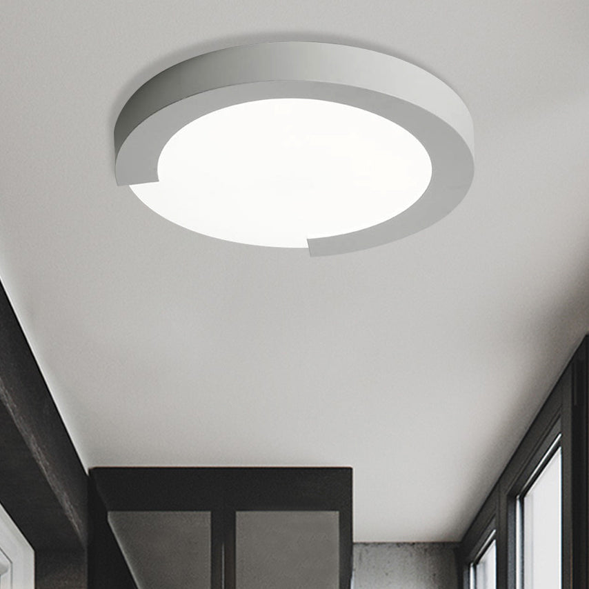 16"/20" Round Flush Mount Ceiling Lights Macaron Acrylic Metal Arc Flush Mount in Black/White/Pink