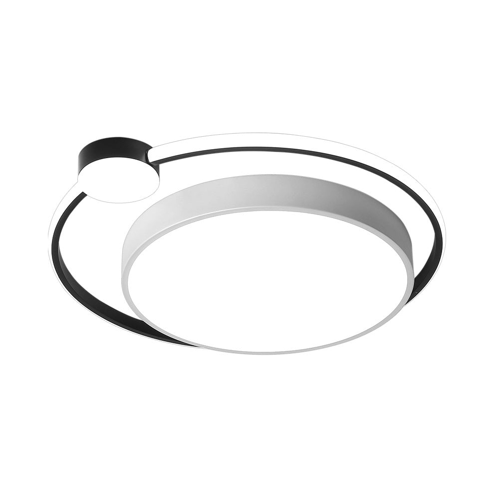16"/19.5" Ring Flushmount Ceiling Fixture Modern Acrylic 1 Light Flushmount Lighting in White/White with Black
