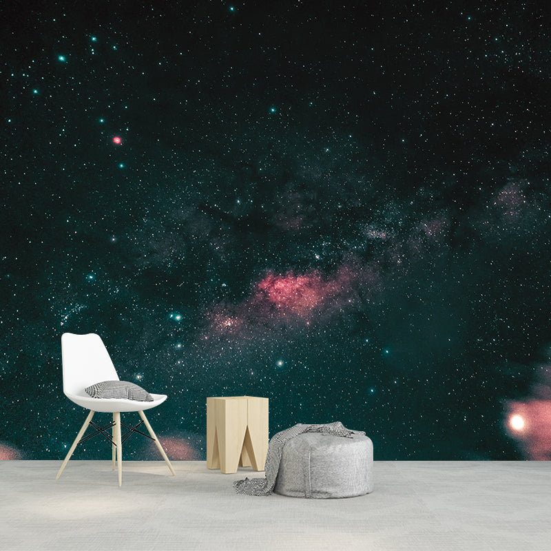 Stars and Universe Mural Wallpaper Washable Wall Covring for Boys' Bedroom