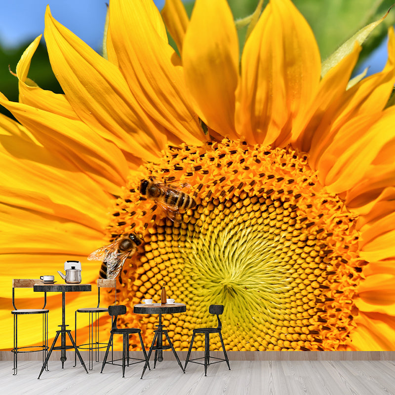 Yellow Sunflower Wall Mural Decals Home Decoration Girls' Bedroom Wall Decor