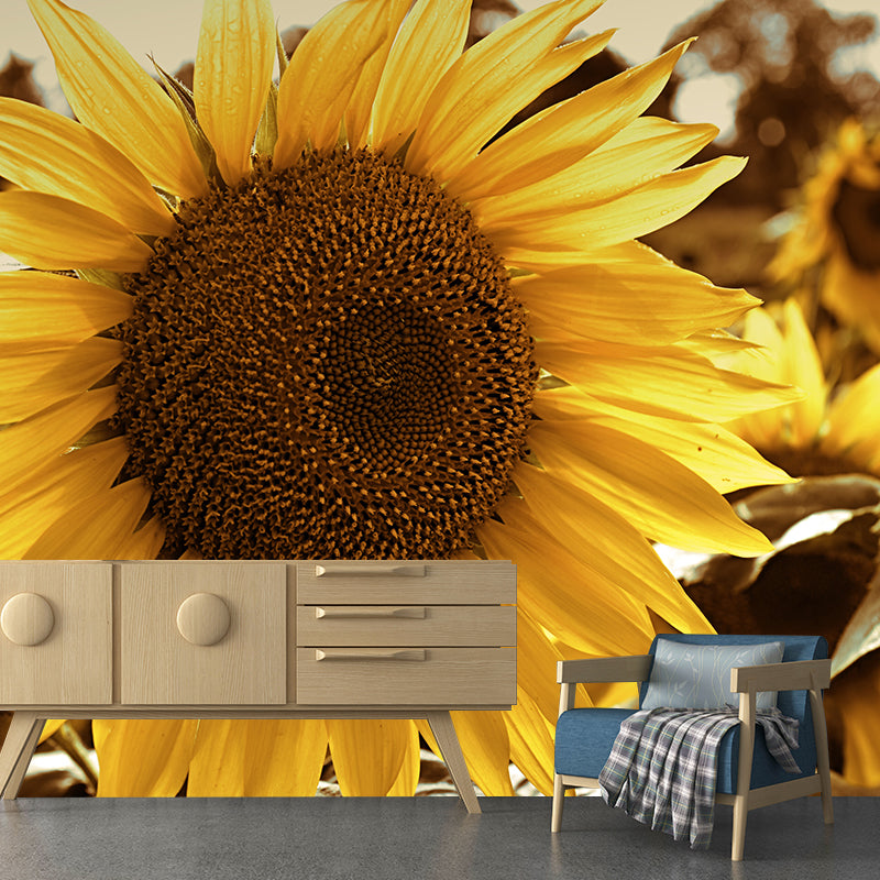 Yellow Sunflower Wall Mural Decals Home Decoration Girls' Bedroom Wall Decor