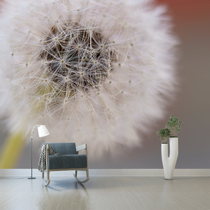 Dandelion Seeds Wall Mural Decal Moisture Resistant Home Decor in Light Color