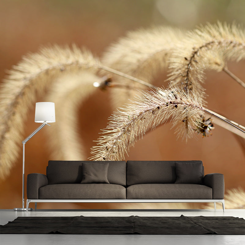 Reed Plant Mural Decal for Sleeping Room Customized Wall Covering, Waterproofing