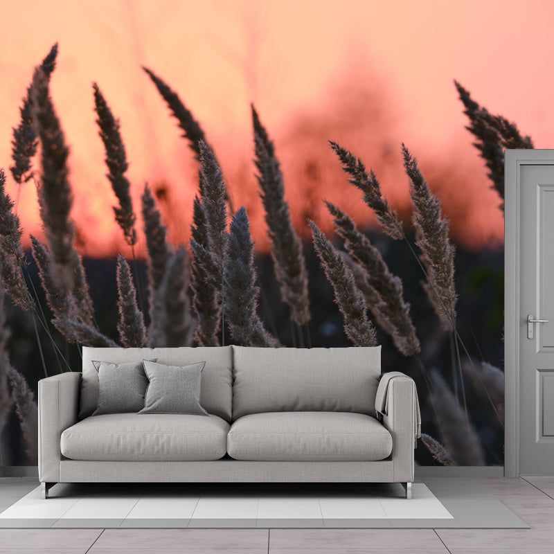 Reed Plant Mural Decal for Sleeping Room Customized Wall Covering, Waterproofing