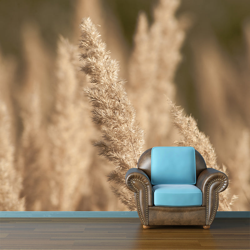 Reed Plant Mural Decal for Sleeping Room Customized Wall Covering, Waterproofing