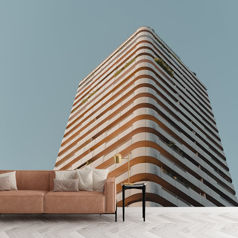 Modern City Building Mural Decal for Living Room, Personalized Size Available